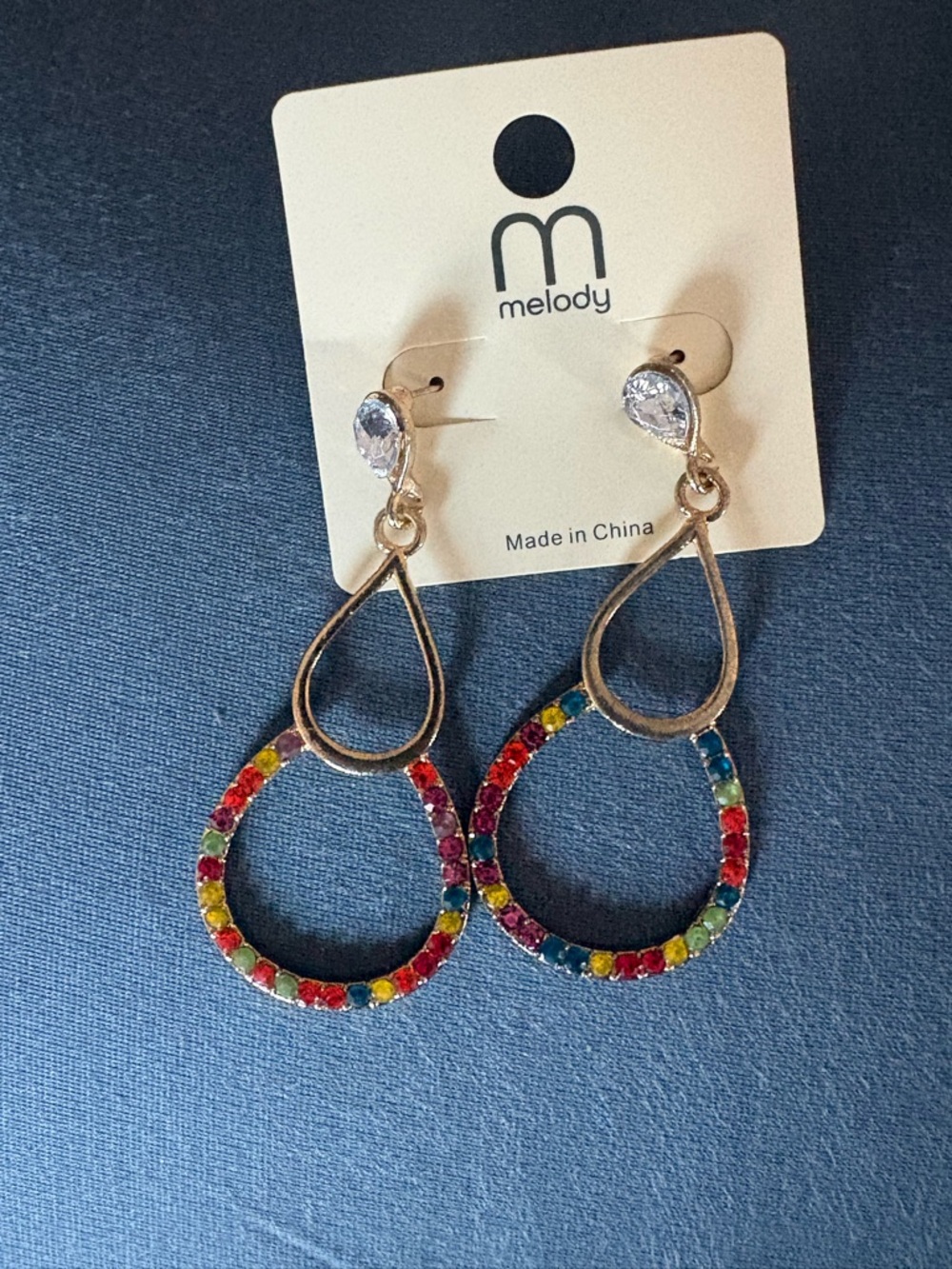 melody Multicolor Double Teardrop Earrings